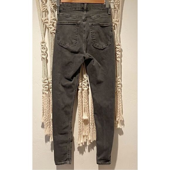Topshop Moto Jamie Jeans SZ 25 Charcoal Wash Skinny Grunge Capsule Wardrobe - Picture 2 of 10